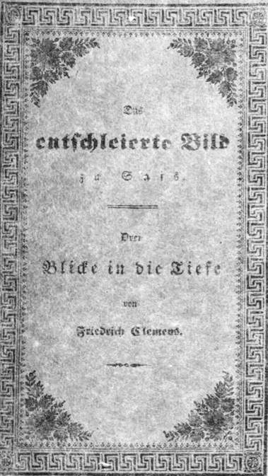 Titelblatt Entschleierte Bild zu Sais